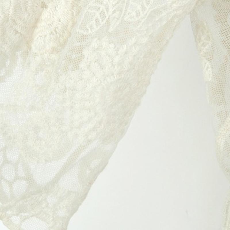 Kimono Sheer Floral - ผู้หญิงฤดูร้อนลูกไม้เปิดด้านหน้ากิโมโนคาร์ดิแกนโครเชต์ดอกไม้ใบแบบเชียร์ตาข่ายชุดว่ายน้ำขึ้นปกเสื้อชายหาด
