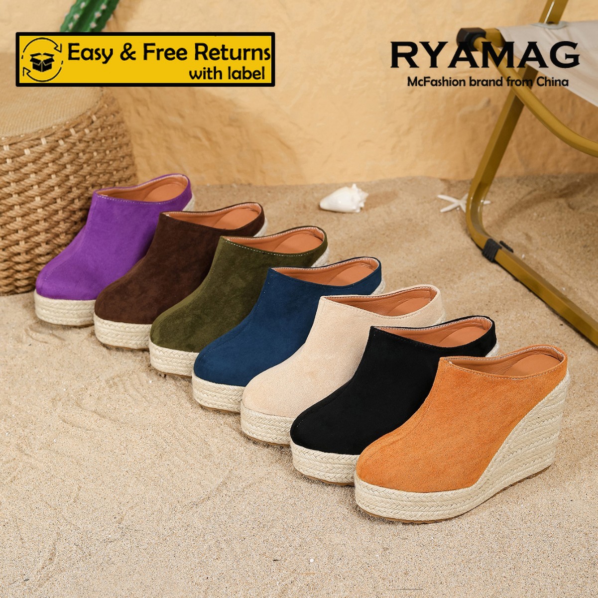 รองเท้าส้นเตารีด RYAMAG สำหรับ - Wedge Espadrille Women บทวิจารณ์และราคา