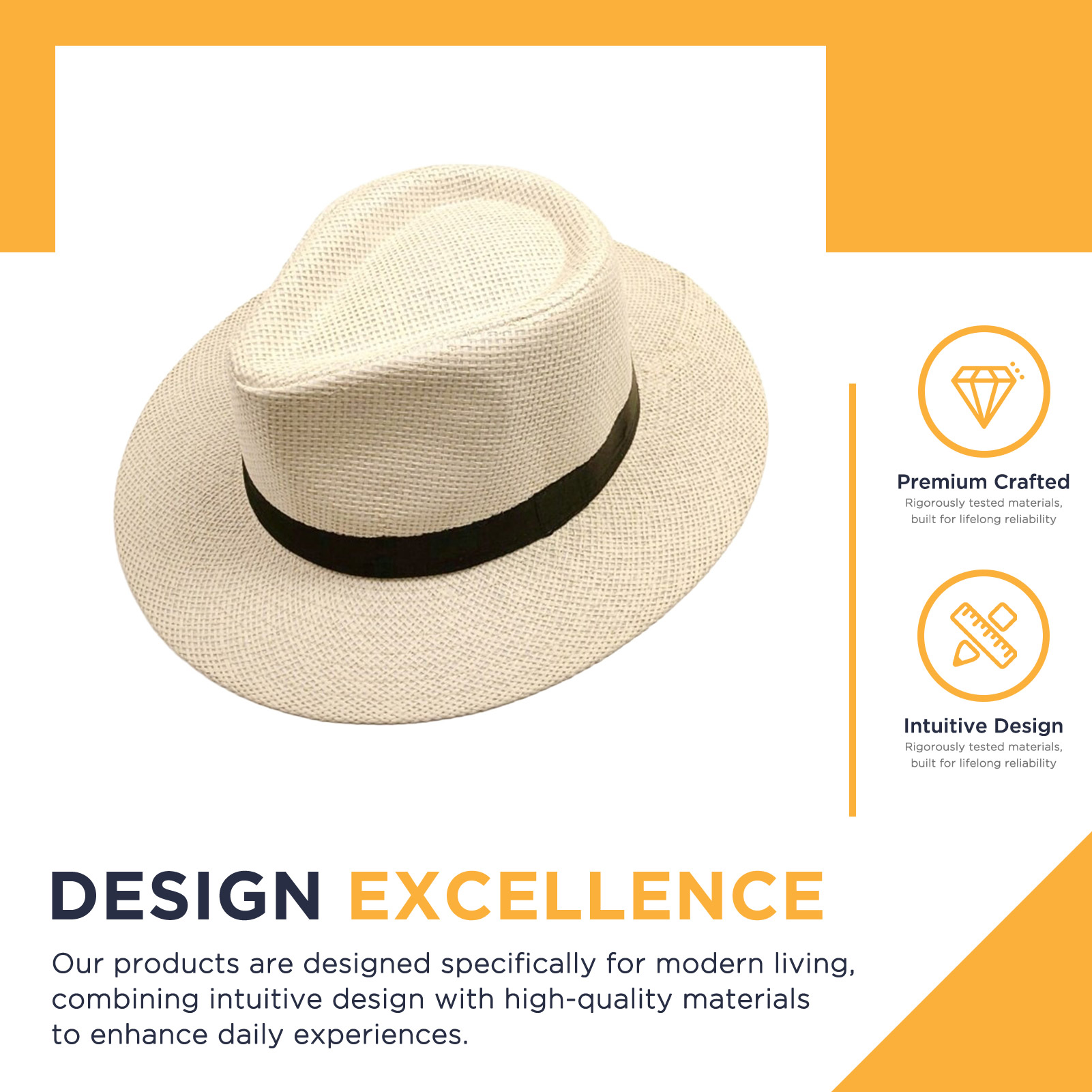 หมวกฟลอปปี้ฤดูร้อนสำหรับผู้ชาย - Hat Floppy Wide บทวิจารณ์และราคา