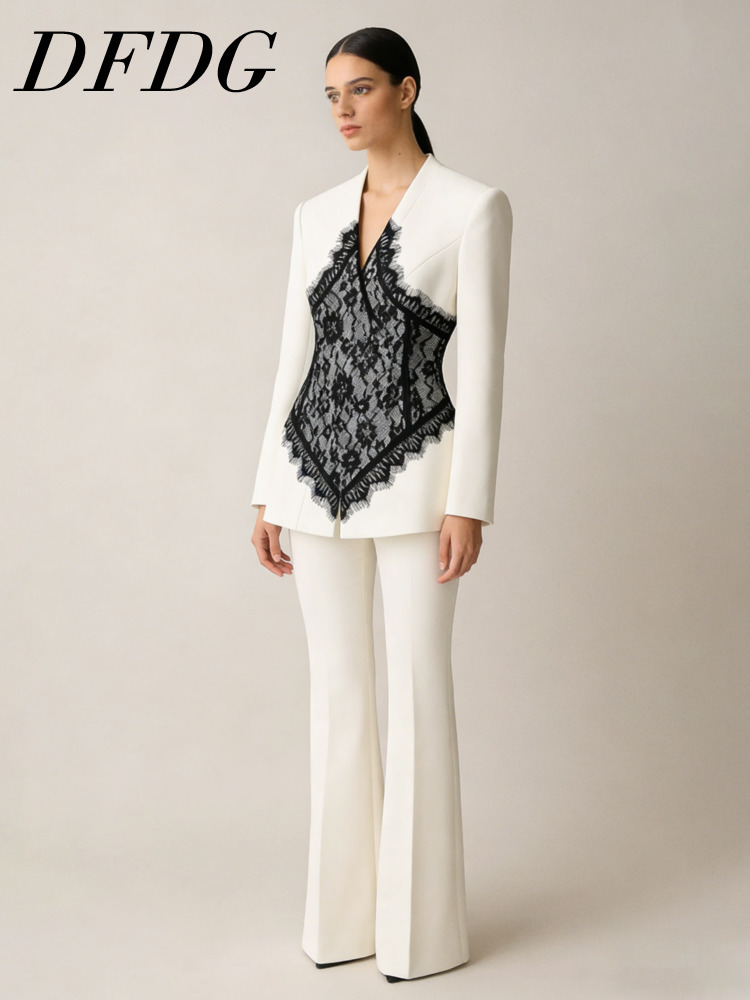 ชุดเซ็ตเสื้อเบลเซอร์ผ้าลูกไม้ป - Linen Pant Wide บทวิจารณ์และราคา